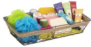 Imagen del producto Bandeja rectangular de metal efecto envejecido y cuerda