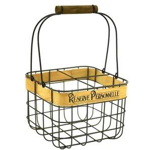 Imagen del producto Portabotellas «reserva personal» de metal y madera