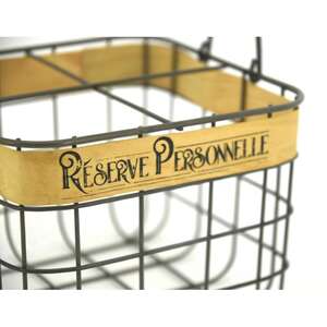 Imagen del producto Portabotellas «reserva personal» de metal y madera