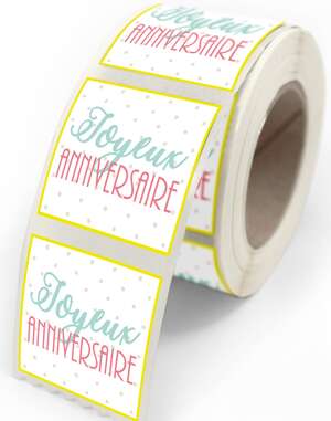 Imagen del producto Etiqueta "Joyeux anniversaire"