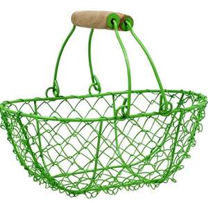 Imagen del producto Cesta oval verde con asas plegables 
