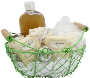 Imagen del producto Cesta oval verde con asas plegables 