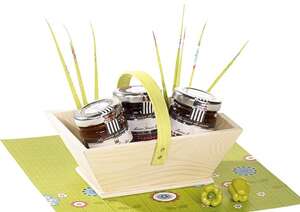 Imagen del producto Cesta de madera rectangular natural de color verde