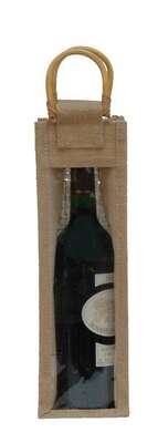 Imagen del producto Bolsa de yute para 1 botella con ventana