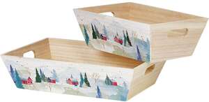 Imagen del producto Bandeja de madera rectangular colección “Campo nevado”