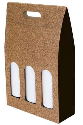 Imagen del producto Estuche de Cartón Botellas de Corcho con ventana para 2 y 3 botellas