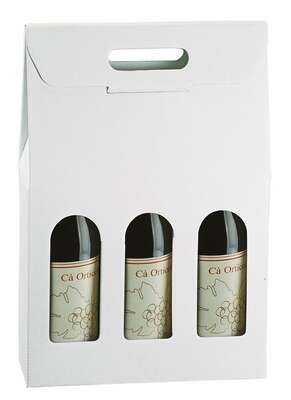 Imagen del producto Estuche de cartón de 2 botellas y 3 botellas “Blanco Económico”