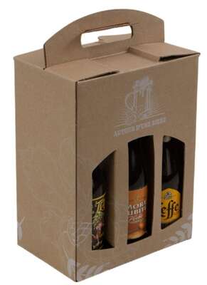 Imagen del producto Caja de cartón kraft para 6 cervezas de CUELLO LARGO