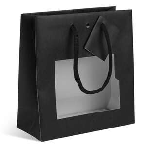 Imagen del producto Bolso boutique con ventana kraft negro natural Negro