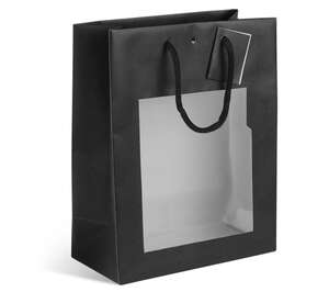 Imagen del producto Bolso boutique con ventana kraft negro natural Negro