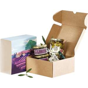 Imagen del producto Caja cuadrada de cartón kraft con funda "Provence"