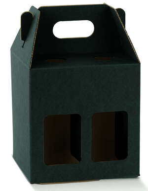 Imagen del producto Estuche negro de cuello largo para 4 botellas