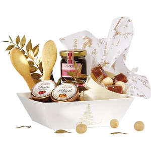 Imagen del producto Cesta de cartón cuadrada "Fragmentos dorados"