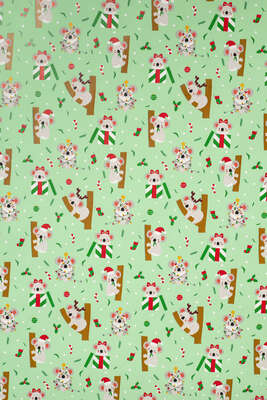 Imagen del producto Rollos de papel de regalo de koalas verdes
