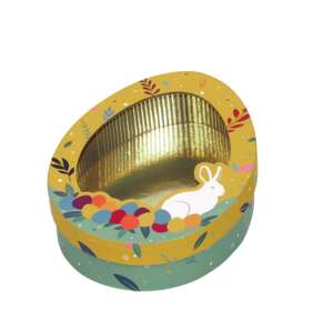 Imagen del producto Caja de cartón con forma de huevo para una búsqueda de dulces.