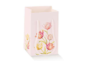 Imagen del producto Bolsa de papel kraft con estampado de tulipanes