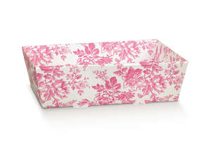 Imagen del producto Cesta rectangular con motivo "Toile de Jouy Fucsia"