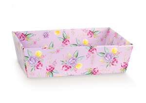 Imagen del producto Cesta rectangular con estampado "Flores"