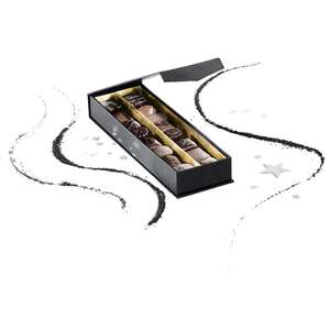 Imagen del producto Caja de cartón rectangular con 2 filas de bombones