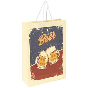 Imagen del producto Bolsa de cartón para 3 botellas con ventana – Cerveza fresca
