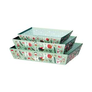 Imagen del producto Cesta rectangular de cartón JARDÍN DE INVIERNO