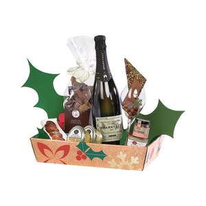 Imagen del producto Cesta rectangular de cartón NAVIDAD NATURALEZA