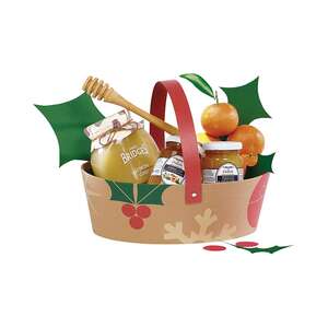 Imagen del producto Cesta ovalada de cartón NAVIDAD NATURALEZA