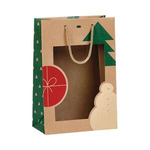 Imagen del producto Bolsa de papel kraft NAVIDAD Ventana
