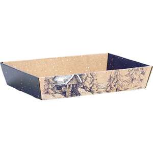 Imagen del producto Cesta rectangular de cartón kraft INVIERNO CANADIENSE