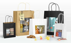Imagen del producto Bolsas papel kraft  blanco con ventana