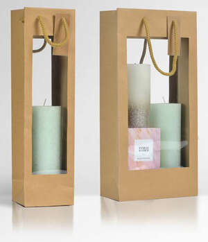 Imagen del producto Bolsas papel kraft con ventanas dobles