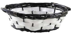 Imagen del producto Cesta redonda de mimbre y madera