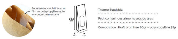 Imagen del producto Bolsita de kraft - Ventana XXL