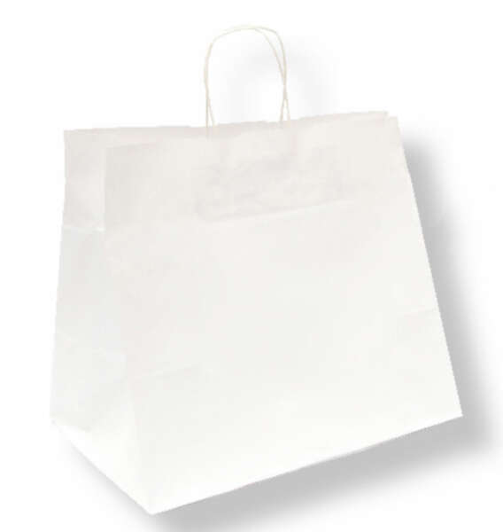 Imagen del producto Bolsas take away con asas trenzadas blancas