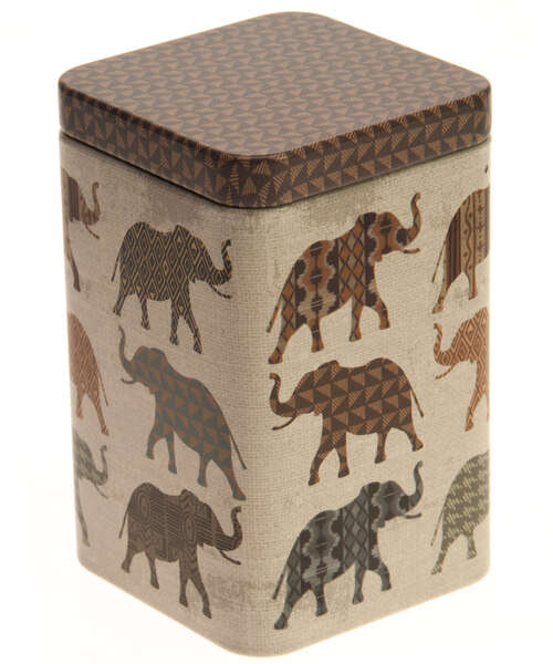 Imagen del producto Caja de té de metal Elefante