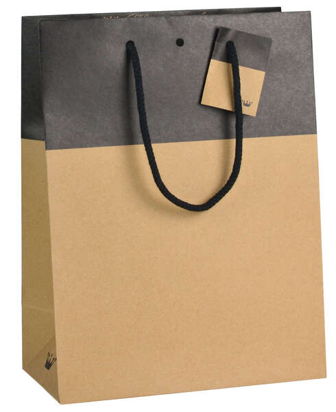 Imagen del producto Bolsa papel kraft  bicolor elegante negra