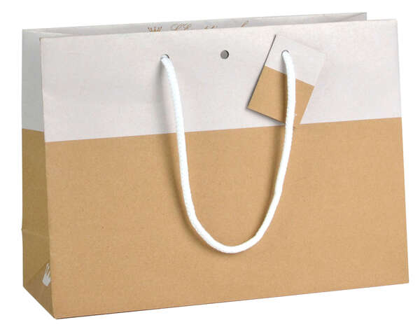 Imagen del producto Bolsa papel kraft  bicolor elegante blanca