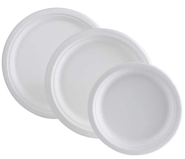 Imagen del producto Lote de 50 platos redondos 100 % naturales