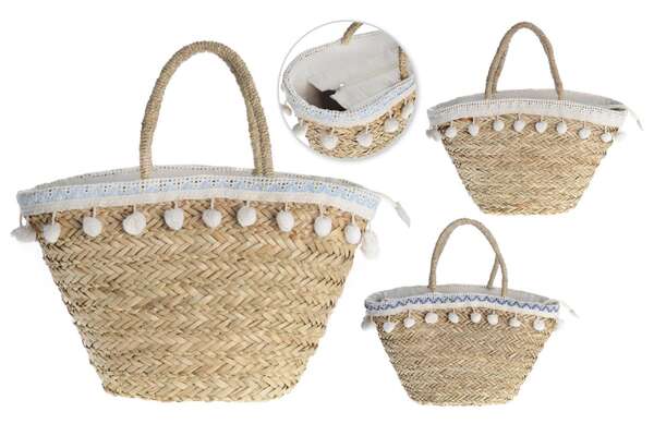 Imagen del producto Lote de 3 bolsos + pompones