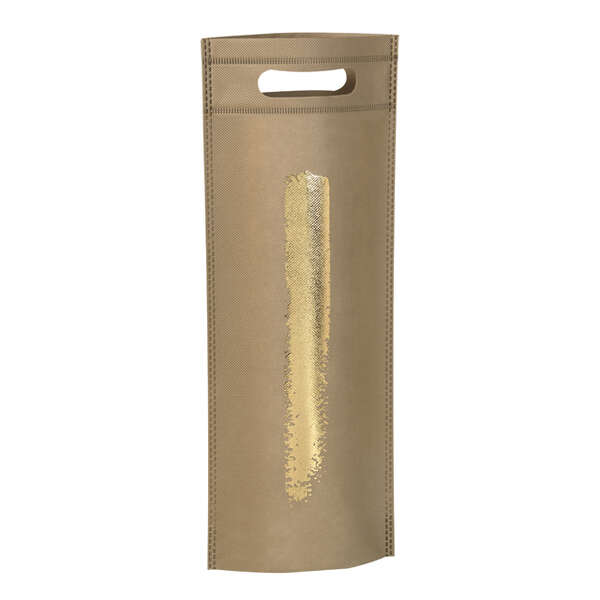 Imagen del producto Bolsa crema y dorada no tejida para botellas