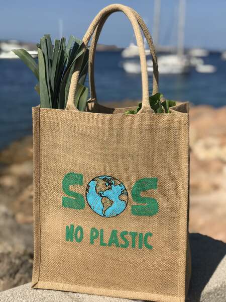 Imagen del producto SOS NO PLASTIC - Bolsa de yute 100 % biodegradable