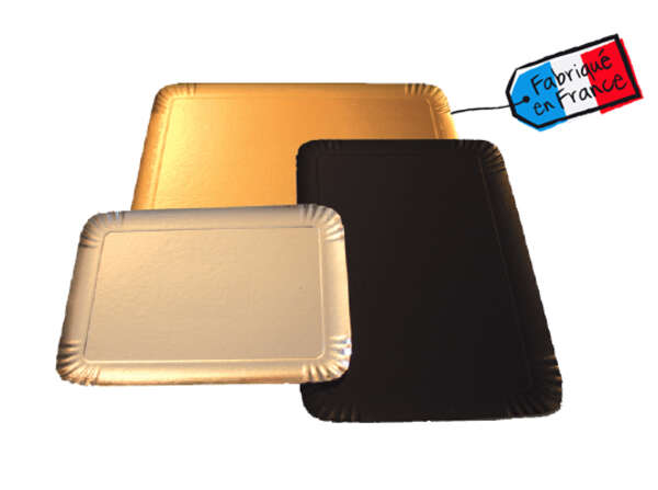 Imagen del producto Bandeja de cáterin dorada, negra y plateada