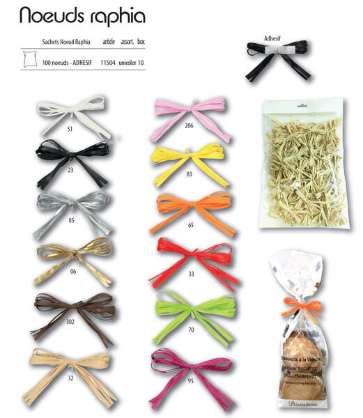 Imagen del producto 100 lazos de rafia adhesivos