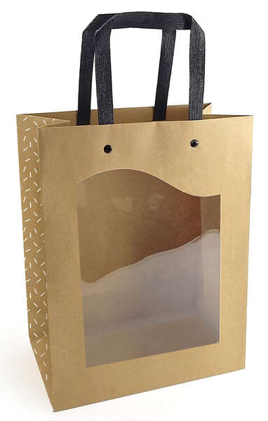 Imagen del producto Bolsa papel kraft con ventana delicatesen