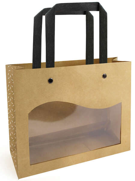 Imagen del producto Bolsa papel kraft con ventana delicatesen