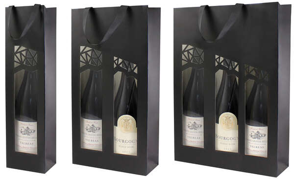 Imagen del producto Bolsa para 1,2, 3 botellas Cosecha color negro
