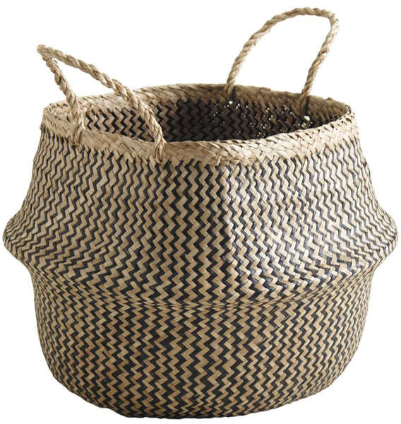 Imagen del producto Bolsa de junco redonda negra