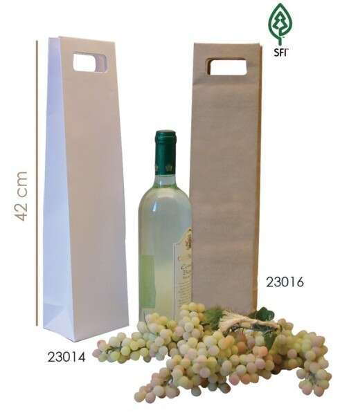 Imagen del producto Bolsas de papel kraft para 1 y 2 botellas 