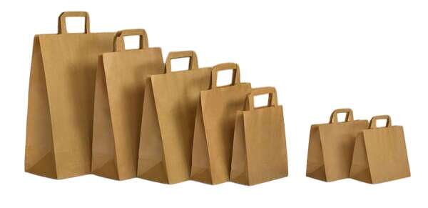 Imagen del producto Bolsa kraft color kraft con asas planas