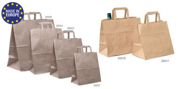 Imagen del producto Bolsa kraft color kraft con asas planas